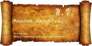 Maschat Varsány névjegykártya